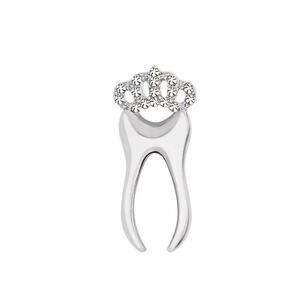 Dental Dentist Silver Crystal Tooth Enamel Pins 256